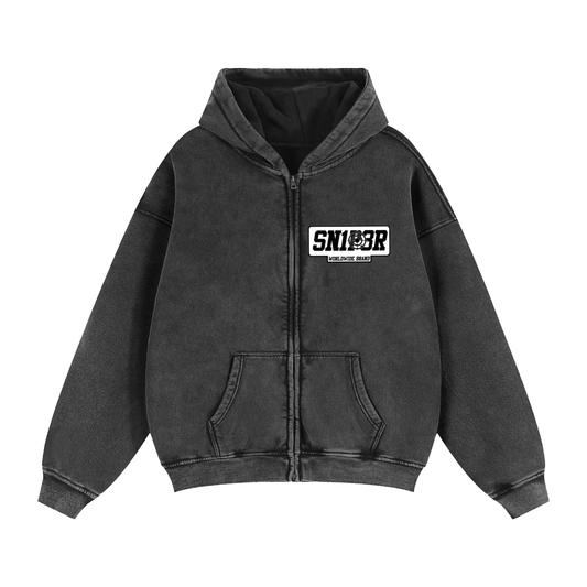 SN1P3R S3 Zip-Through Boxy Fleece Hoodie