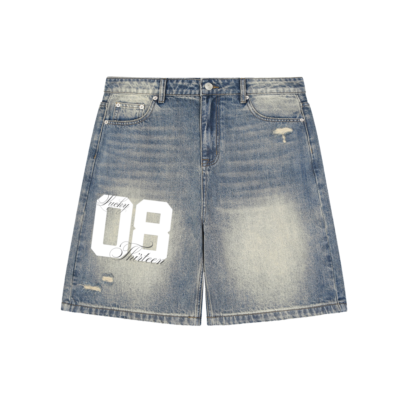 LUCKY THIRTEEN Baggy Denim Shorts