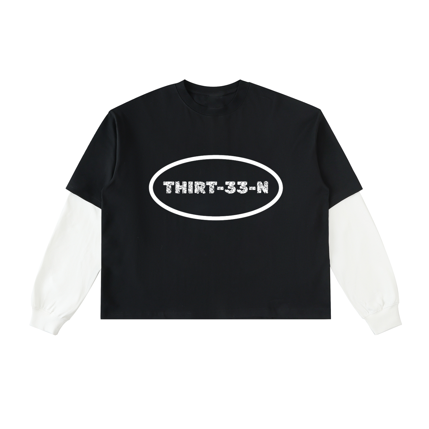 SN1P3R S5 Layered Contrast Sleeve Cotton T-Shirt