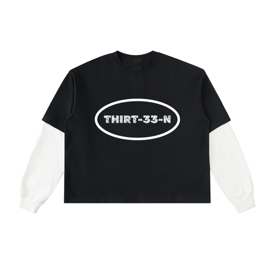 SN1P3R S5 Layered Contrast Sleeve Cotton T-Shirt