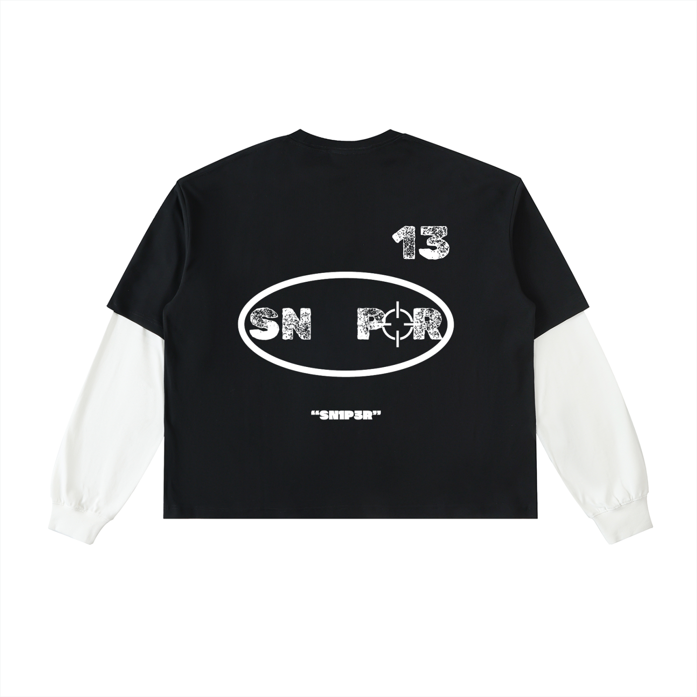 SN1P3R S5 Layered Contrast Sleeve Cotton T-Shirt