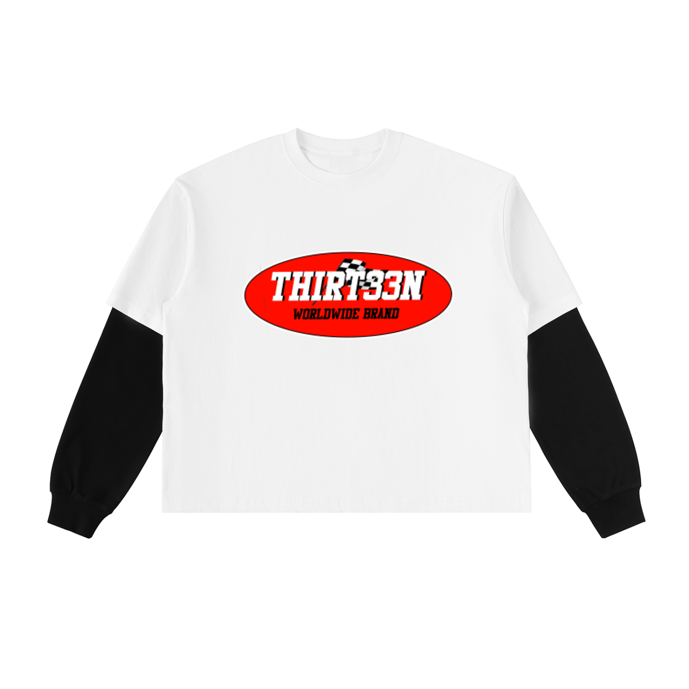 SN1P3R S3 Layered Contrast Sleeve Cotton T-Shirt